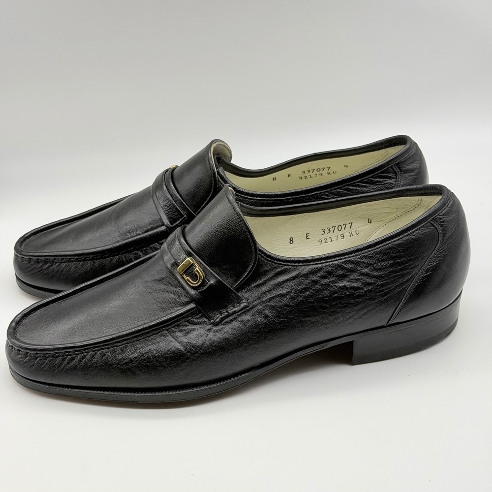 Florsheim Imperial Mens Black Pebbled Leather Bit Loafers Dress Shoes 8 E 92179